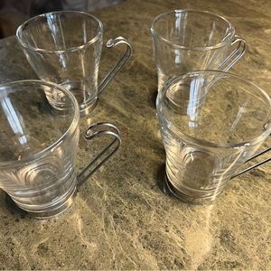 Vintage Vitrosax Tea or Coffee Cups Set of 4 | 2 cups by Bormioli Rocco Verdi.